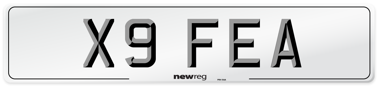X9 FEA Number Plate from New Reg